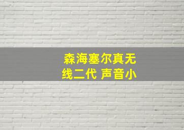 森海塞尔真无线二代 声音小